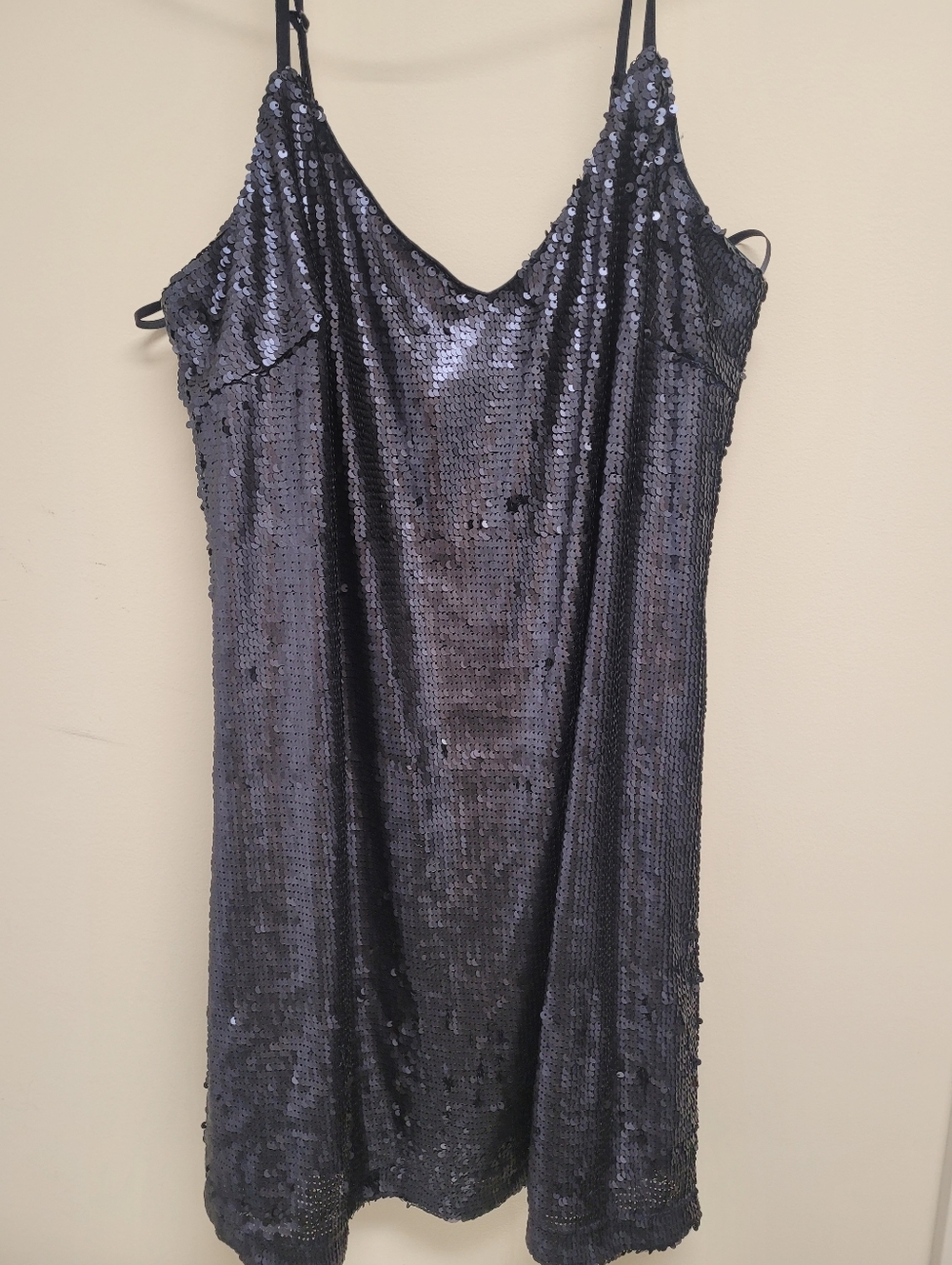 Aqua Black Sequin Mini Dress
